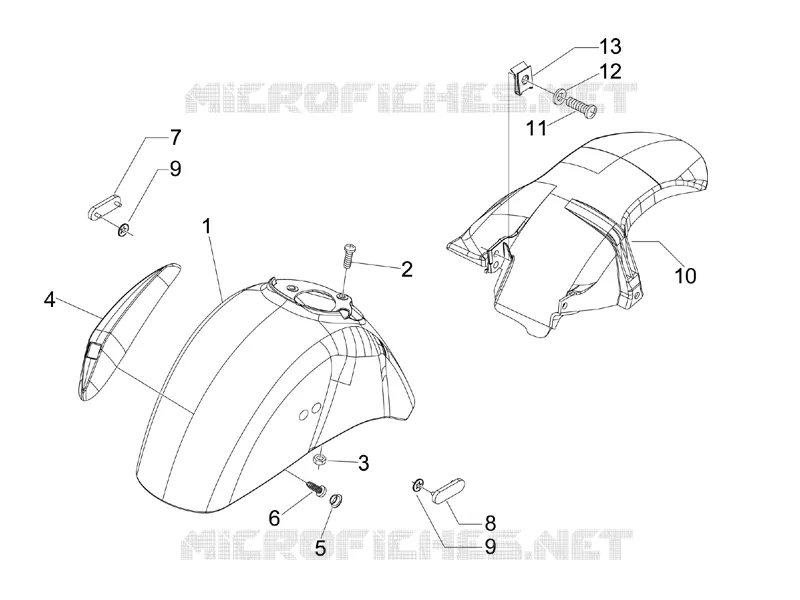 Wheel huosing - Mudguard VESPA VESPA-SCOOTER 300 GTS 2010  GTS ie