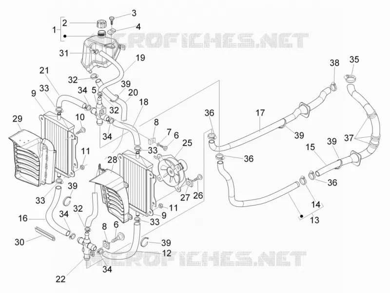 Cooling system VESPA VESPA-SCOOTER 300 GTS 2014  GTS ie