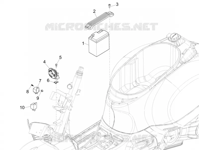 Remote control switches - Battery - Horn VESPA VESPA-SCOOTER 300 GTS 2014  GTS ie