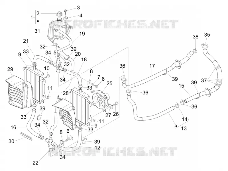 Cooling system VESPA VESPA-SCOOTER 300 GTS 2014  GTS ie ABS