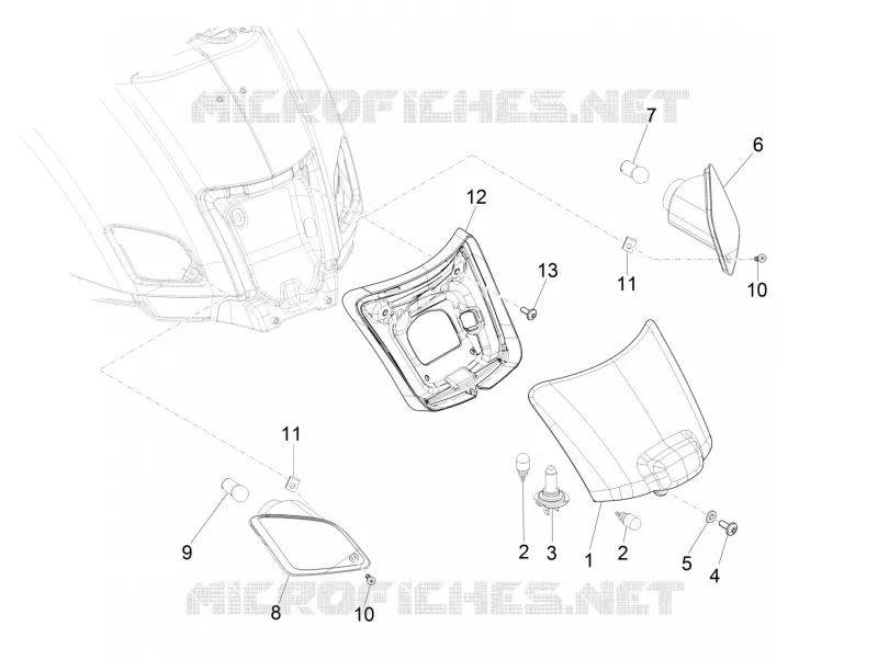 Rear headlamps - Turn signal lamps VESPA VESPA-SCOOTER 300 GTS 2016  GTS ie ABS