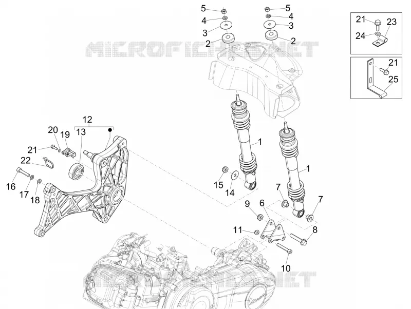 Rear suspension - Shock absorber/s VESPA VESPA-SCOOTER 300 GTS 2014  GTS ie ABS