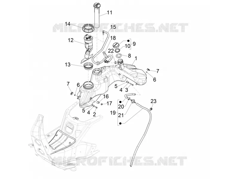 Fuel tank VESPA VESPA-SCOOTER 300 GTS 2016  GTS ie ABS E4