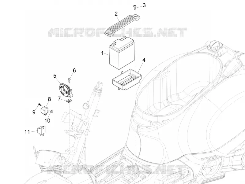 Remote control switches - Battery - Horn VESPA VESPA-SCOOTER 300 GTS 2017  GTS ie ABS E4