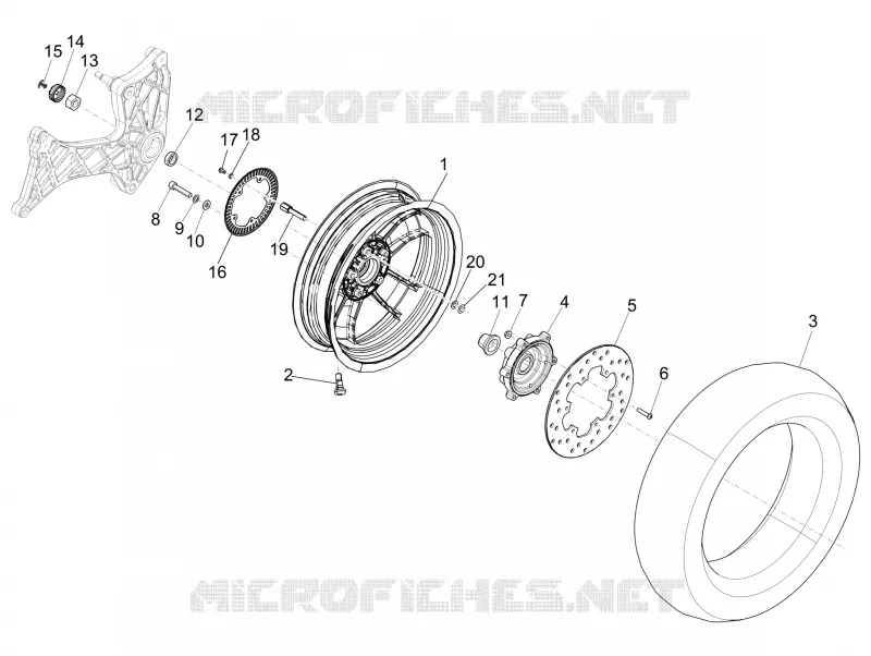 Rear wheel VESPA VESPA-SCOOTER 300 GTS 2014  GTS ie ABS Super