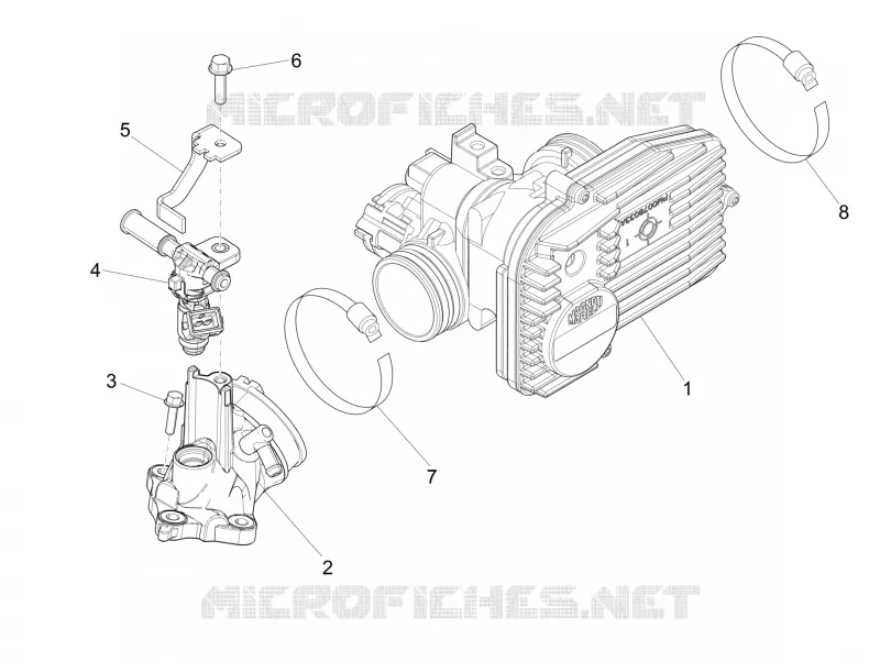 Throttle body - Injector - Union pipe VESPA VESPA-SCOOTER 300 GTS 2014  GTS ie ABS Super
