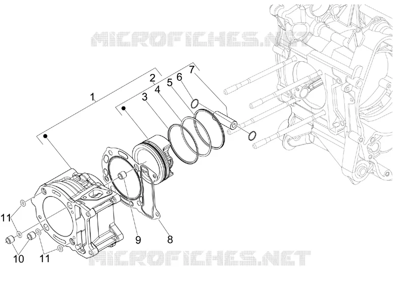 Cylinder-piston-wrist pin unit VESPA VESPA-SCOOTER 300 GTS 2011  GTS ie Super