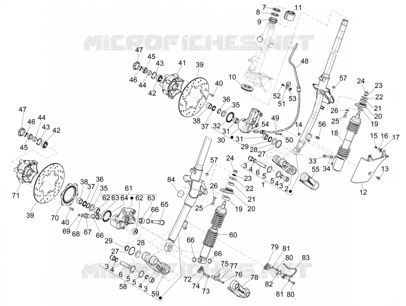 Fork/steering tube - Steering bearing unit VESPA VESPA-SCOOTER 300 GTS 2013  GTS ie Super