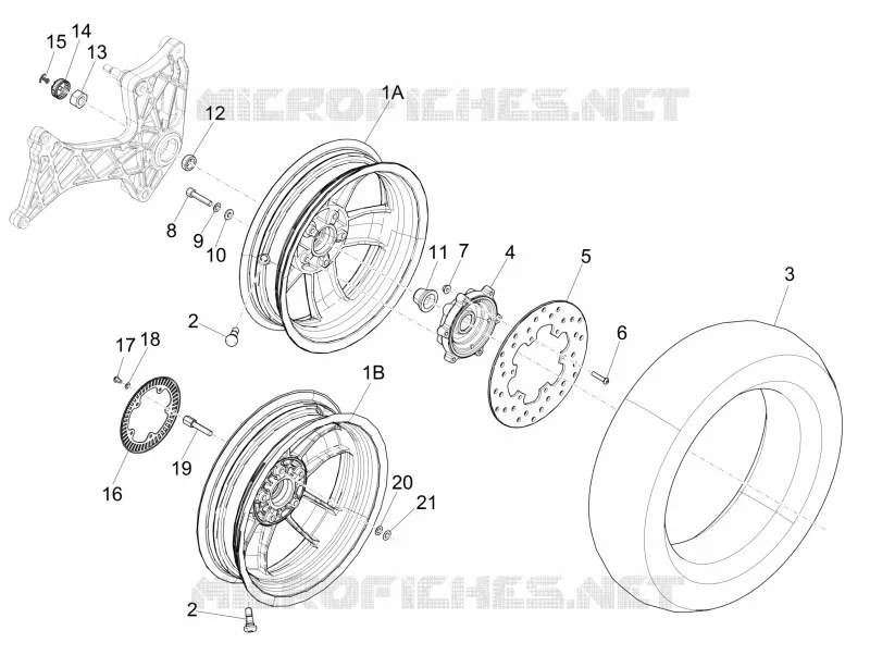 Rear wheel VESPA VESPA-SCOOTER 300 GTS 2010  GTS ie Super