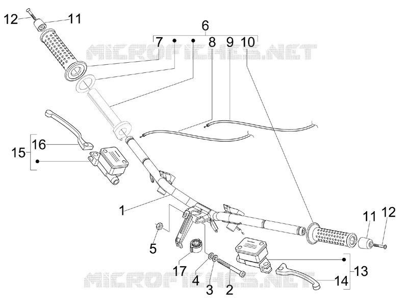 Handlebars - Master cil. VESPA VESPA-SCOOTER 300 GTS 2012  GTS ie Super