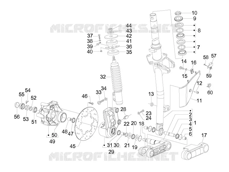 Fork/steering tube - Steering bearing unit VESPA VESPA-SCOOTER 300 GTS 2010  GTS ie Super Sport