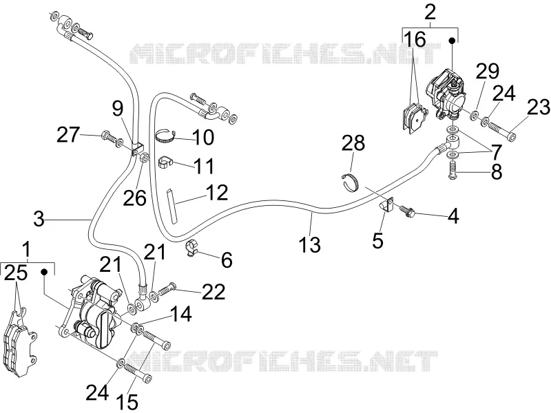 Brakes pipes - Calipers VESPA VESPA-SCOOTER 250 GTV 2006  GTV ie