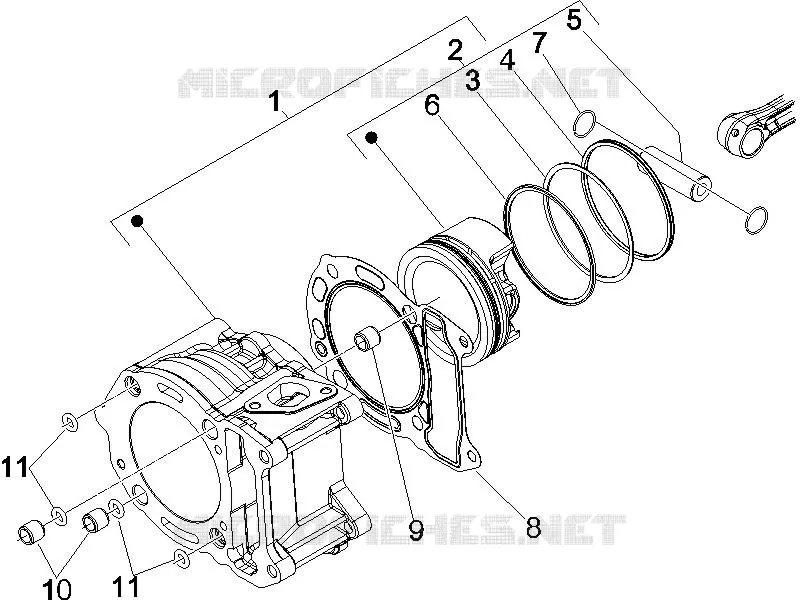 Cylinder-piston-wrist pin unit VESPA VESPA-SCOOTER 250 GTV 2009  GTV ie