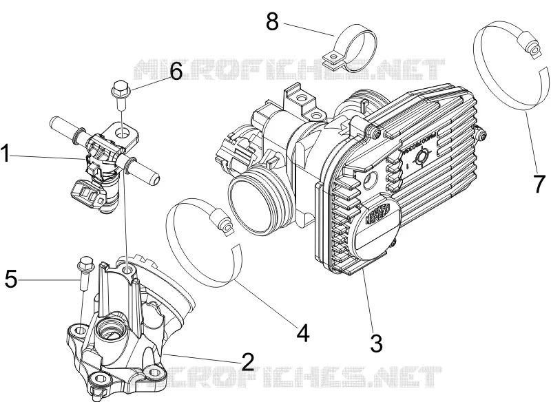 Throttle body - Injector - Union pipe VESPA VESPA-SCOOTER 250 GTV 2007  GTV ie