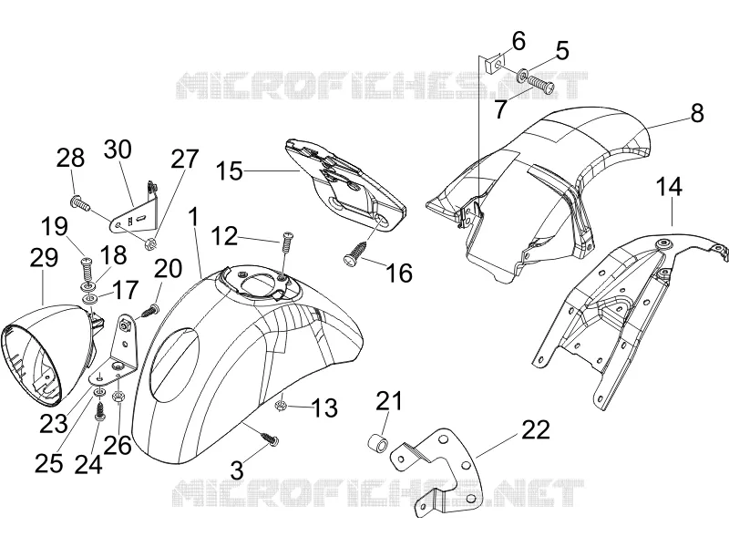 Wheel huosing - Mudguard VESPA VESPA-SCOOTER 250 GTV 2008  GTV ie