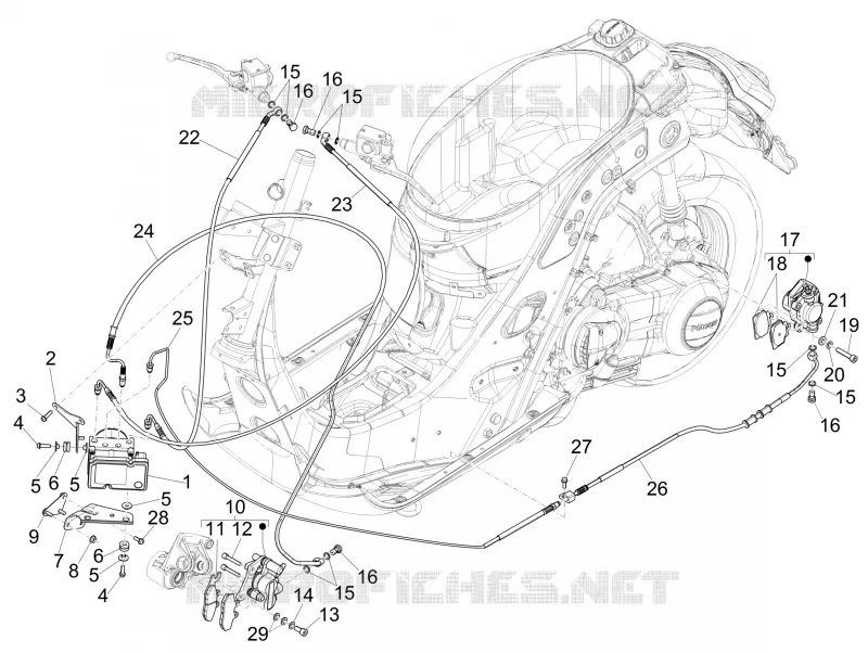 ABS Brake system VESPA VESPA-SCOOTER 300 GTV 2016  GTV 4T 4V ie Touring