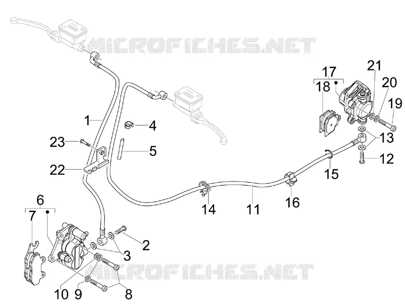 Brakes pipes - Calipers VESPA VESPA-SCOOTER 300 GTV 2013  GTV 4T 4V ie Touring