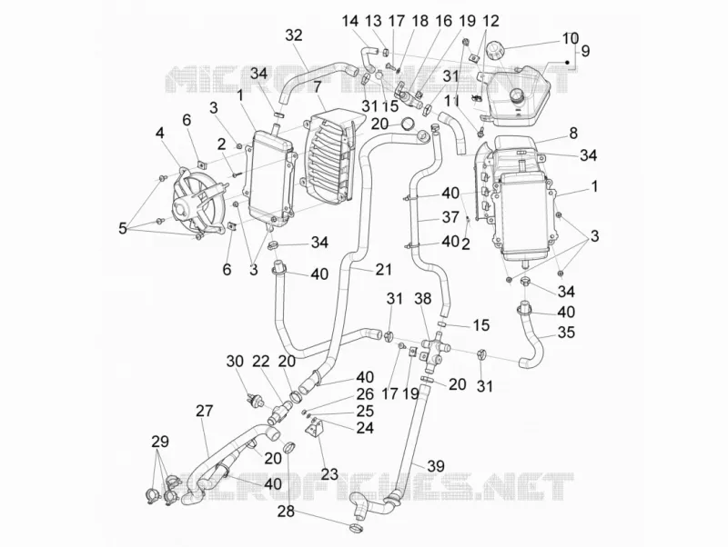 Cooling system VESPA VESPA-SCOOTER 300 GTV 2014  GTV 4T 4V ie Touring