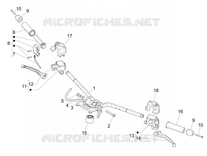 Handlebars - Master cil. VESPA VESPA-SCOOTER 300 GTV 2014  GTV 4T 4V ie Touring