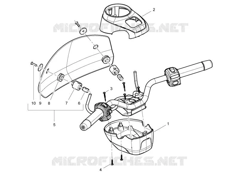 Handlebars coverages VESPA VESPA-SCOOTER 300 GTV 2013  GTV 4T 4V ie Touring