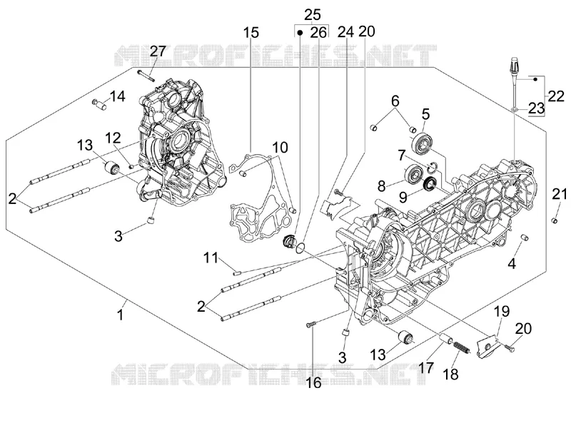 Crankcase VESPA VESPA-SCOOTER 300 GTV 2013  GTV 4T 4V ie