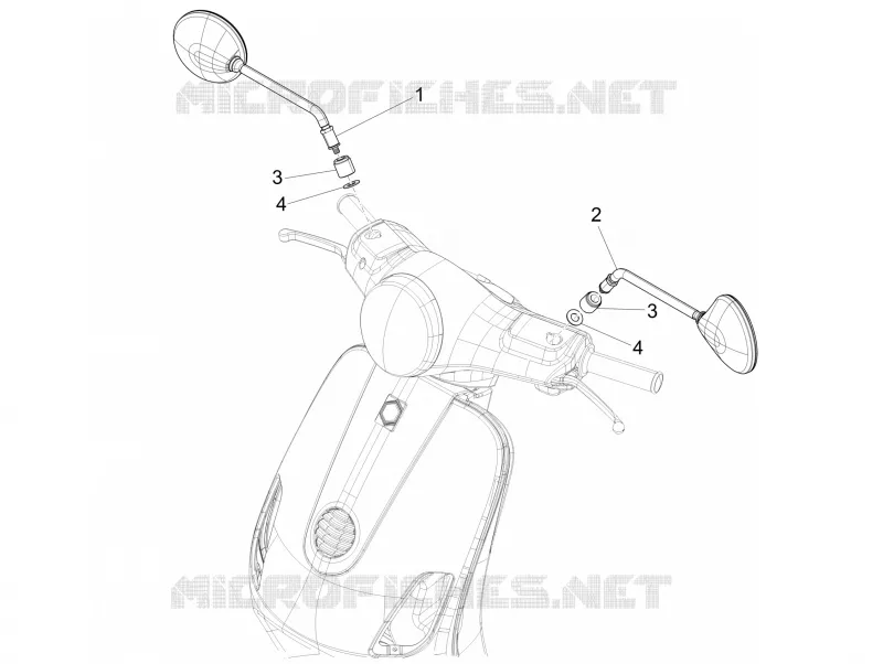 Driving mirror/s VESPA VESPA-SCOOTER 300 GTV 2010  GTV 4T 4V ie