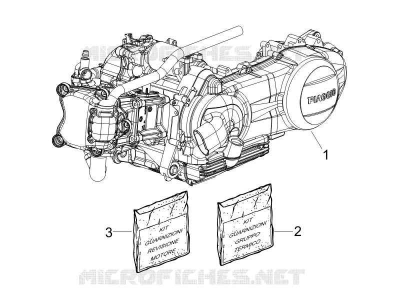 Engine, assembly VESPA VESPA-SCOOTER 300 GTV 2010  GTV 4T 4V ie