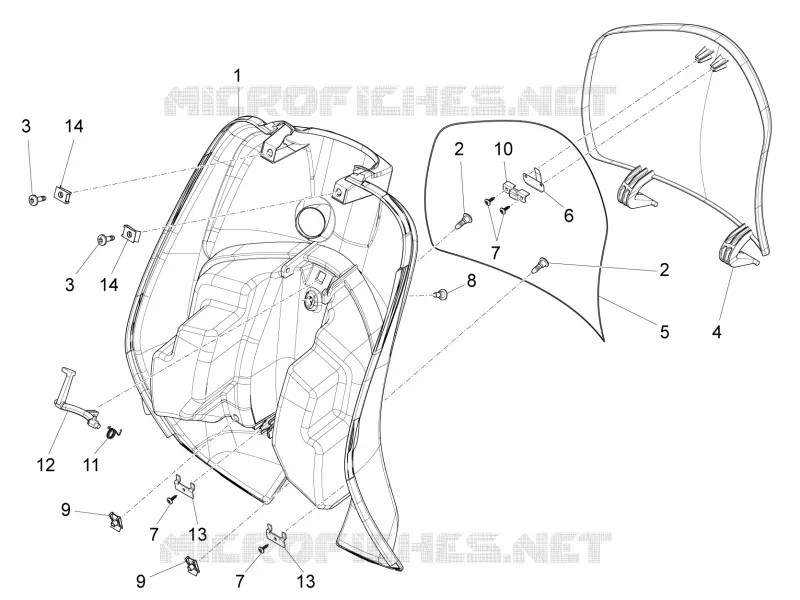 Front glove-box - Knee-guard panel VESPA VESPA-SCOOTER 125 LT 2013  LT 4T 3V ie E3