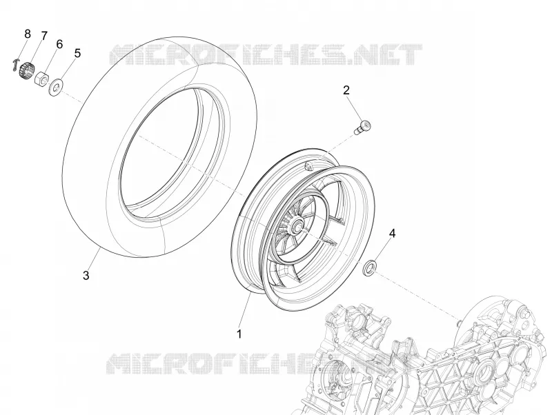 Rear wheel VESPA VESPA-SCOOTER 125 LT 2014  LT 4T 3V ie E3