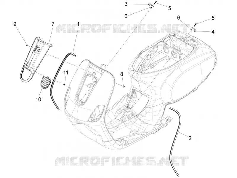 Front shield VESPA VESPA-SCOOTER 150 LT 2014  LT 4T 3V ie