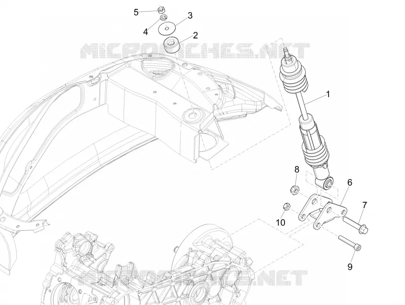 Rear suspension - Shock absorber/s VESPA VESPA-SCOOTER 150 LT 2014  LT 4T 3V ie