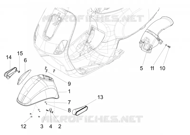 Wheel huosing - Mudguard VESPA VESPA-SCOOTER 125 LX 2012  LX 4T 3V ie