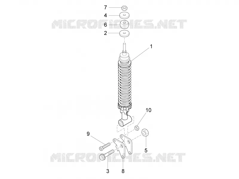 Rear suspension - Shock absorber/s VESPA VESPA-SCOOTER 125 LX 2013  LX 4T 3V ie
