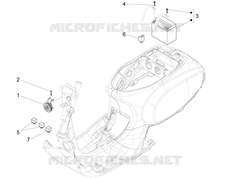 Remote control switches - Battery - Horn VESPA VESPA-SCOOTER 125 LX 2014  LX 4T 3V ie