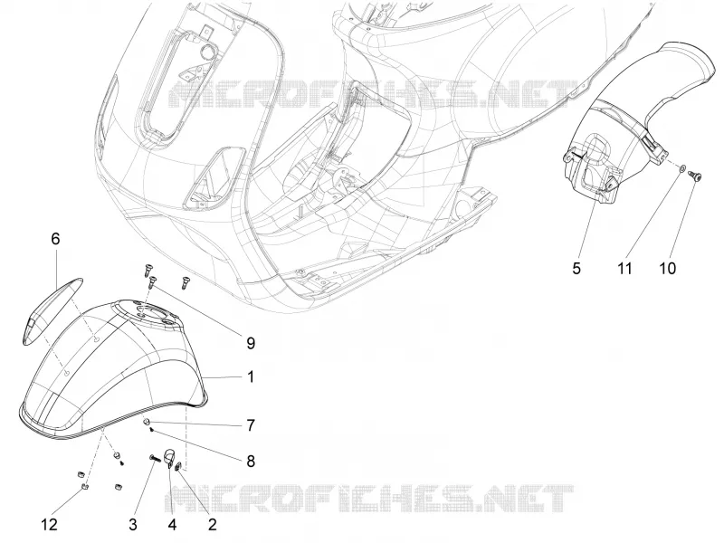 Wheel huosing - Mudguard VESPA VESPA-SCOOTER 125 LX 2014  LX 4T 3V ie