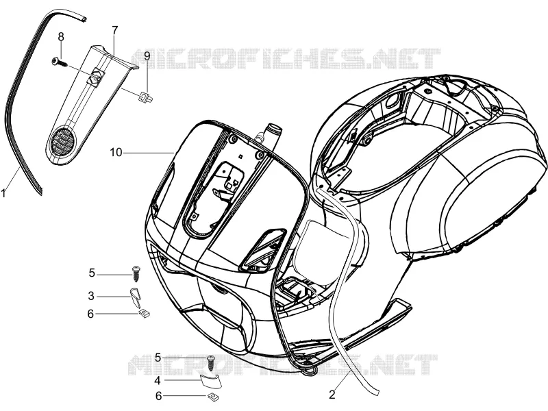 Front shield VESPA VESPA-SCOOTER 125 LX 2006  LX 4T E3