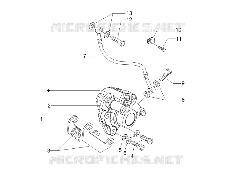 Brakes pipes - Calipers VESPA VESPA-SCOOTER 125 LX 2006  LX 4T E3