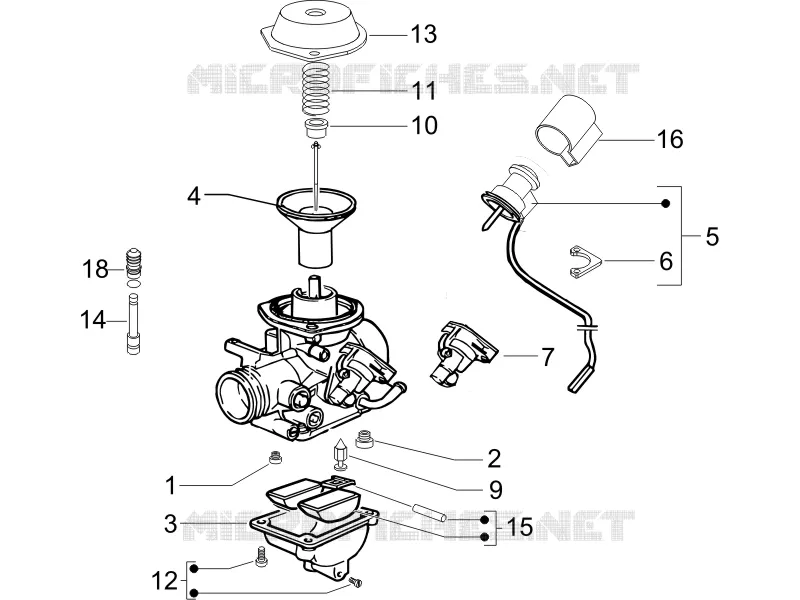 Carburetor's components VESPA VESPA-SCOOTER 125 LX 2008  LX 4T E3