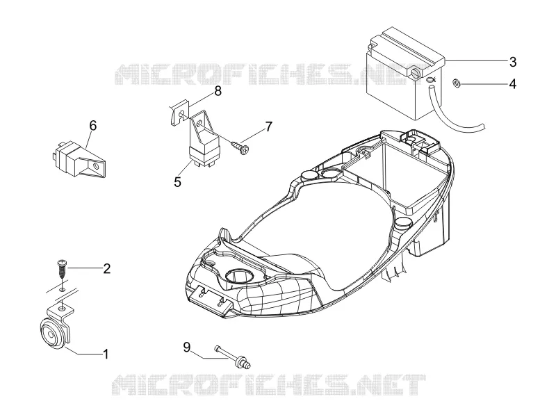 Remote control switches - Battery - Horn VESPA VESPA-SCOOTER 125 LX 2007  LX 4T E3