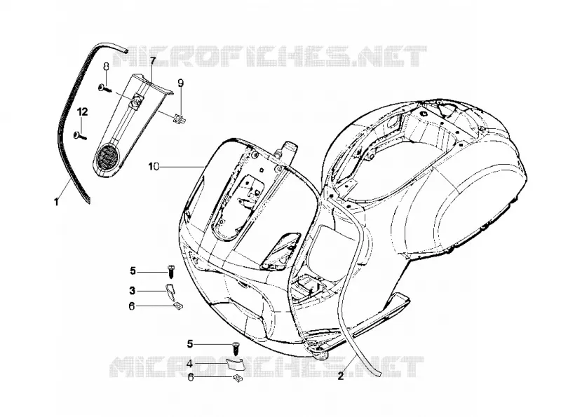 Front shield VESPA VESPA-SCOOTER 125 LX 2009  LX 4T E3