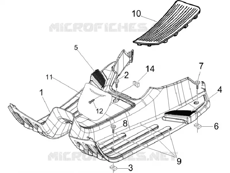 Central cover - Footrests VESPA VESPA-SCOOTER 125 LX 2010  LX 4T E3
