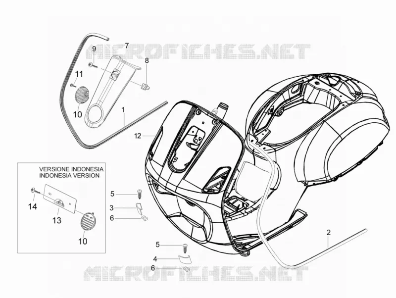 Front shield VESPA VESPA-SCOOTER 125 LX 2010  LX 4T E3