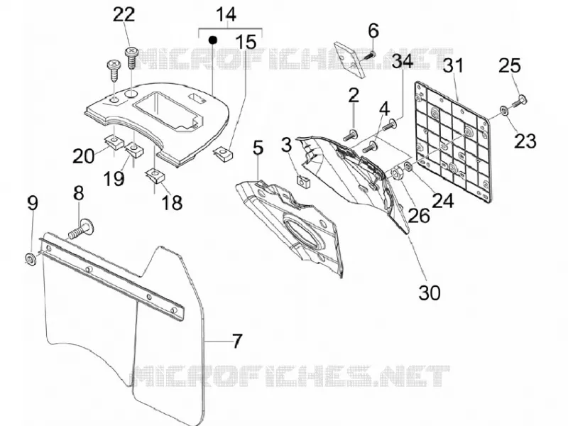 Rear cover - Splash guard VESPA VESPA-SCOOTER 125 LX 2011  LX 4T E3
