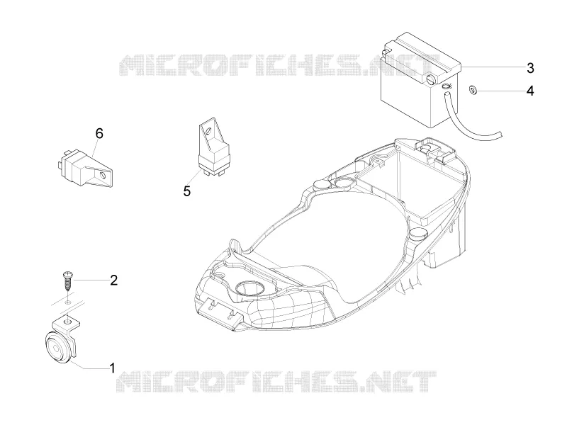 Remote control switches - Battery - Horn VESPA VESPA-SCOOTER 125 LX 2012  LX 4T ie E3
