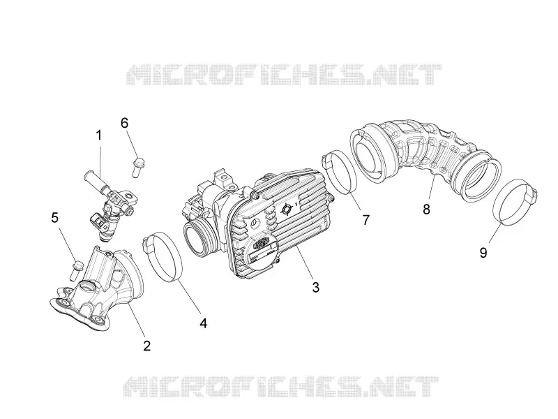 Throttle body - Injector - Union pipe VESPA VESPA-SCOOTER 125 LX 2011  LX 4T ie E3