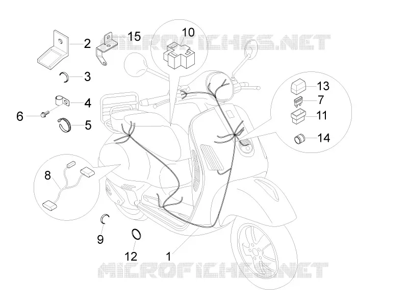 Main cable harness VESPA VESPA-SCOOTER 125 LX 2010  LX 4T ie E3 Touring