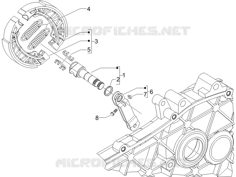 Rear brake - Brake jaw VESPA VESPA-SCOOTER 125 LX 2011  LX 4T ie E3 Touring