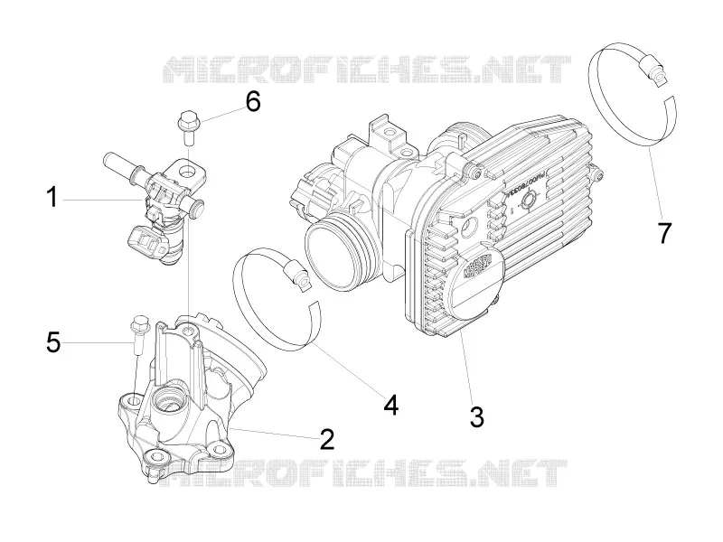 Throttle body - Injector - Union pipe VESPA VESPA-SCOOTER 125 LX 2010  LX 4T ie E3 Touring