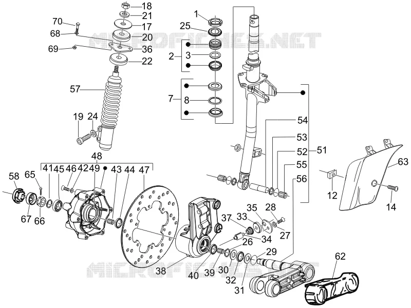Fork/steering tube - Steering bearing unit VESPA VESPA-SCOOTER 150 LX 2006  LX 4T