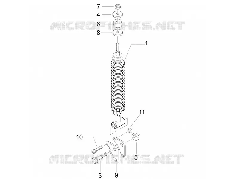 Rear suspension - Shock absorber/s VESPA VESPA-SCOOTER 150 LX 2009  LX 4T